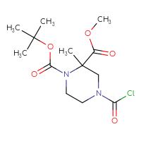 Chemical structure of 1-tert-butyl 2-methyl 4-(carbonochloridoyl)-2-methylpiperazine-1,2-dicarboxylate - CSSB15004701019