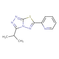 Chemical structure of 2-[3-(propan-2-yl)-[1,2,4]triazolo[3,4-b][1,3,4]thiadiazol-6-yl]pyridine - CSSB00121637518