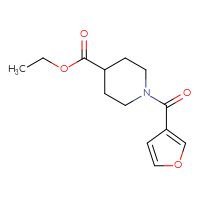 Chemical structure of ethyl 1-(furan-3-carbonyl)piperidine-4-carboxylate - CSSB00000623363