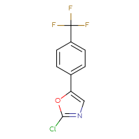 Chemical structure of 2-chloro-5-[4-(trifluoromethyl)phenyl]-1,3-oxazole - CSSB00039760139