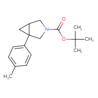 Chemical structure of tert-butyl 1-(4-methylphenyl)-3-azabicyclo[3.1.0]hexane-3-carboxylate - CSSB01766003942