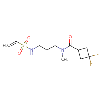 Chemical structure of N-(3-ethenesulfonamidopropyl)-3,3-difluoro-N-methylcyclobutane-1-carboxamide - CSSB21332125128