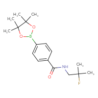 Chemical structure of N-(2-fluoro-2-methylpropyl)-4-(4,4,5,5-tetramethyl-1,3,2-dioxaborolan-2-yl)benzamide - CSSB02522233012