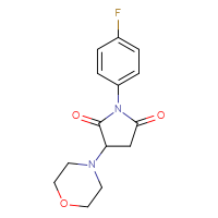 Chemical structure of 1-(4-fluorophenyl)-3-(morpholin-4-yl)pyrrolidine-2,5-dione - CSSB00028032561