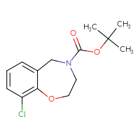 Chemical structure of tert-butyl 9-chloro-2,3,4,5-tetrahydro-1,4-benzoxazepine-4-carboxylate - CSSB03539873206