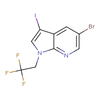 Chemical structure of 5-bromo-3-iodo-1-(2,2,2-trifluoroethyl)-1H-pyrrolo[2,3-b]pyridine - CSSB03219875813