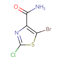Chemical structure of 5-bromo-2-chloro-1,3-thiazole-4-carboxamide - CSSB00010074086