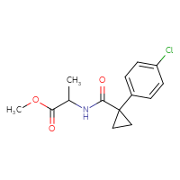 Chemical structure of methyl 2-{[1-(4-chlorophenyl)cyclopropyl]formamido}propanoate - CSSB00000599229