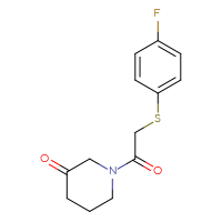Chemical structure of 1-{2-[(4-fluorophenyl)sulfanyl]acetyl}piperidin-3-one - CSSB00030564769