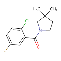 Chemical structure of 1-(2-chloro-5-fluorobenzoyl)-3,3-dimethylpyrrolidine - CSSB01998380650