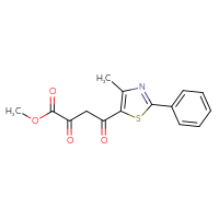 Chemical structure of methyl 4-(4-methyl-2-phenyl-1,3-thiazol-5-yl)-2,4-dioxobutanoate - CSSB00103162123