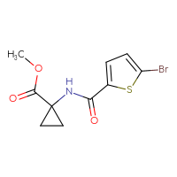 Chemical structure of methyl 1-(5-bromothiophene-2-amido)cyclopropane-1-carboxylate - CSSB00060191644
