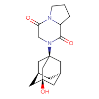 Chemical structure of 2-[(1r,3s,5R,7S)-3-hydroxyadamantan-1-yl]-octahydropyrrolo[1,2-a]pyrazine-1,4-dione - CSSB02515436968