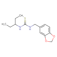 Chemical structure of 1-[(2H-1,3-benzodioxol-5-yl)methyl]-3-(pentan-3-yl)thiourea - CSSB01386125741
