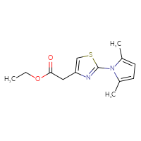 Chemical structure of ethyl 2-[2-(2,5-dimethyl-1H-pyrrol-1-yl)-1,3-thiazol-4-yl]acetate - CSSB02004828389