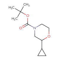 Chemical structure of tert-butyl 2-cyclopropylmorpholine-4-carboxylate - CSSB00019233557