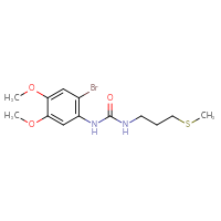 Chemical structure of 1-(2-bromo-4,5-dimethoxyphenyl)-3-[3-(methylsulfanyl)propyl]urea - CSSB02043820444