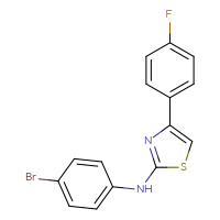 Chemical structure of N-(4-bromophenyl)-4-(4-fluorophenyl)-1,3-thiazol-2-amine - CSSB00102639340