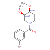 Chemical structure of rac-(3R,4S)-1-(3-bromobenzoyl)-3,4-dimethoxypiperidine - CSSB21432562966