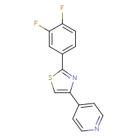 Chemical structure of 4-[2-(3,4-difluorophenyl)-1,3-thiazol-4-yl]pyridine - CSSB01694680094