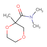 Chemical structure of N,N,2-trimethyl-1,4-dioxane-2-carboxamide - CSSB02126468306