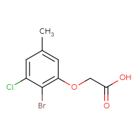 Chemical structure of 2-(2-bromo-3-chloro-5-methylphenoxy)acetic acid - CSSB20787423499