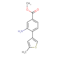 Chemical structure of methyl 3-amino-4-(5-methylthiophen-3-yl)benzoate - CSSB00102700129