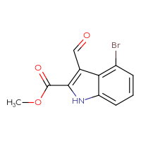 Chemical structure of methyl 4-bromo-3-formyl-1H-indole-2-carboxylate - CSSB00010760848