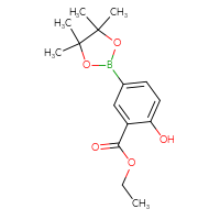 Chemical structure of ethyl 2-hydroxy-5-(4,4,5,5-tetramethyl-1,3,2-dioxaborolan-2-yl)benzoate - CSSB00010712828