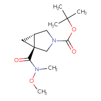 Chemical structure of tert-butyl (1S,5S)-1-[methoxy(methyl)carbamoyl]-3-azabicyclo[3.1.0]hexane-3-carboxylate - CSSB02126464072