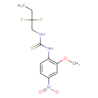 Chemical structure of 3-(2,2-difluorobutyl)-1-(2-methoxy-4-nitrophenyl)thiourea - CSSB21432460234