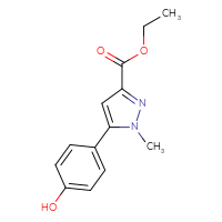 Chemical structure of ethyl 5-(4-hydroxyphenyl)-1-methyl-1H-pyrazole-3-carboxylate - CSSB00133437848