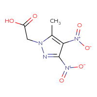 Chemical structure of 2-(5-methyl-3,4-dinitro-1H-pyrazol-1-yl)acetic acid - CSSB00000030057