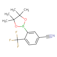 Chemical structure of 3-(4,4,5,5-tetramethyl-1,3,2-dioxaborolan-2-yl)-4-(trifluoromethyl)benzonitrile - CSSB00010144454