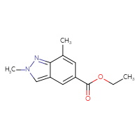 Chemical structure of ethyl 2,7-dimethyl-2H-indazole-5-carboxylate - CSSB00044803288