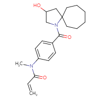 Chemical structure of N-(4-{3-hydroxy-1-azaspiro[4.6]undecane-1-carbonyl}phenyl)-N-methylprop-2-enamide - CSSS01942761414