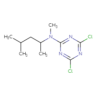 Chemical structure of 4,6-dichloro-N-methyl-N-(4-methylpentan-2-yl)-1,3,5-triazin-2-amine - CSSB00011765046