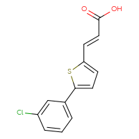 Chemical structure of (2E)-3-[5-(3-chlorophenyl)thiophen-2-yl]prop-2-enoic acid - CSSB00000316790