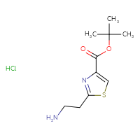 Chemical structure of tert-butyl 2-(2-aminoethyl)-1,3-thiazole-4-carboxylate hydrochloride - CSSB14929131249