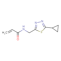 Chemical structure of N-[(5-cyclopropyl-1,3,4-thiadiazol-2-yl)methyl]prop-2-enamide - CSSB00103288457