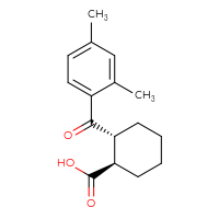 Chemical structure of (1R,2R)-2-(2,4-dimethylbenzoyl)cyclohexane-1-carboxylic acid - CSSB00025754444