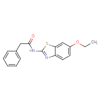 Chemical structure of N-(6-ethoxy-1,3-benzothiazol-2-yl)-2-phenylacetamide - CSSB00104673574