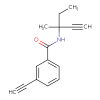 Chemical structure of 3-ethynyl-N-(3-methylpent-1-yn-3-yl)benzamide - CSSB01050228207