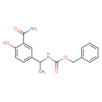 Chemical structure of benzyl N-[1-(3-carbamoyl-4-hydroxyphenyl)ethyl]carbamate - CSSB06454656883