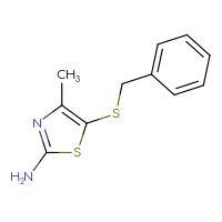 Chemical structure of 5-(benzylsulfanyl)-4-methyl-1,3-thiazol-2-amine - CSSB00011225497