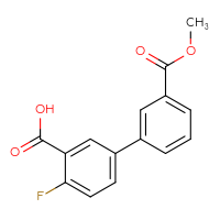 Chemical structure of 4-fluoro-3'-(methoxycarbonyl)-[1,1'-biphenyl]-3-carboxylic acid - CSSB00103154603