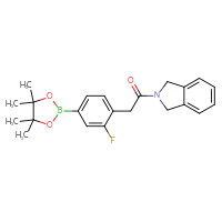 Chemical structure of 1-(2,3-dihydro-1H-isoindol-2-yl)-2-[2-fluoro-4-(4,4,5,5-tetramethyl-1,3,2-dioxaborolan-2-yl)phenyl]ethan-1-one - CSSB00160567467