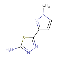 Chemical structure of 5-(1-methyl-1H-pyrazol-3-yl)-1,3,4-thiadiazol-2-amine - CSSB00013951457