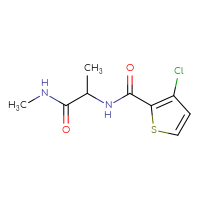 Chemical structure of 2-[(3-chlorothiophen-2-yl)formamido]-N-methylpropanamide - CSSB01992497758