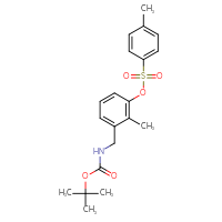 Chemical structure of tert-butyl N-({2-methyl-3-[(4-methylbenzenesulfonyl)oxy]phenyl}methyl)carbamate - CSSB21432445617